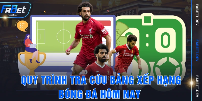 Quy trình tra cứu bảng xếp hạng bóng đá hôm nay